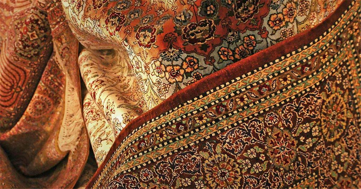 فرش نارنجی ایرانی