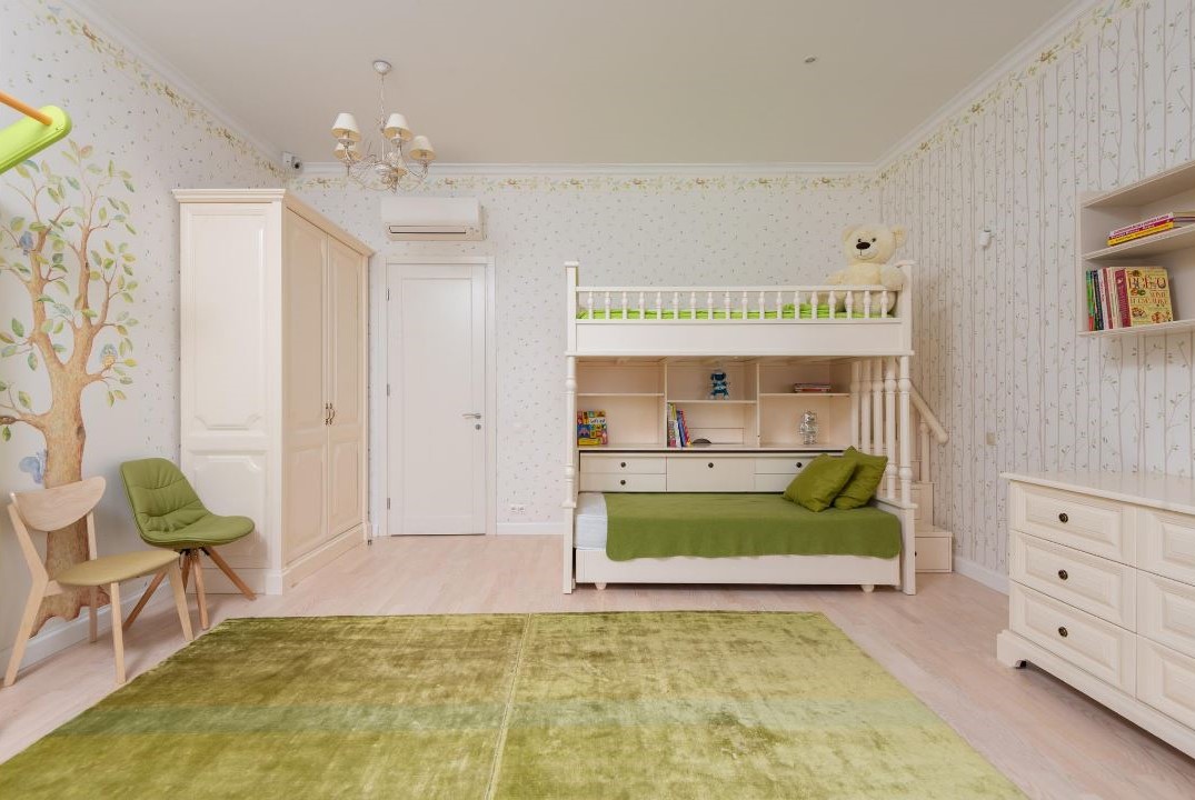 دکوراسیون اتاق خواب کودک با رنگ سبز